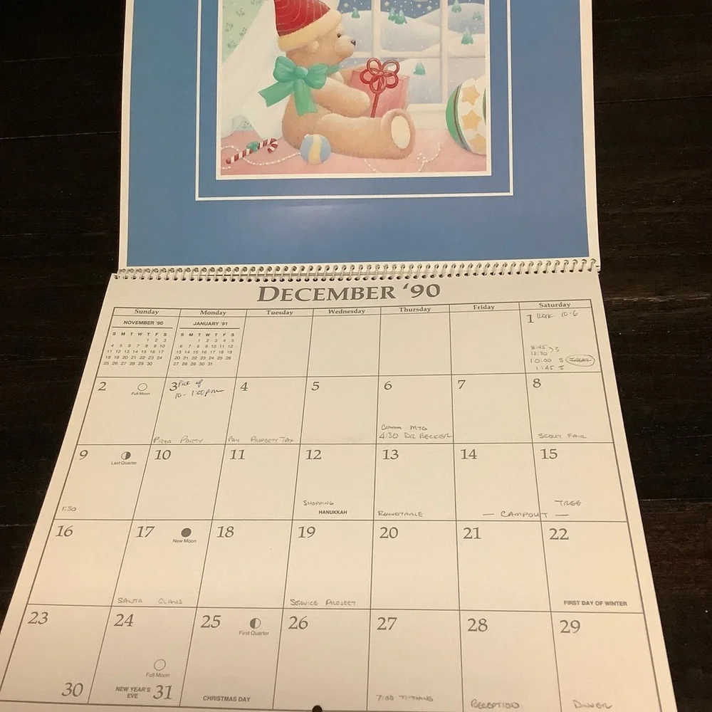 1990 Calendar Bears Cleo Used
